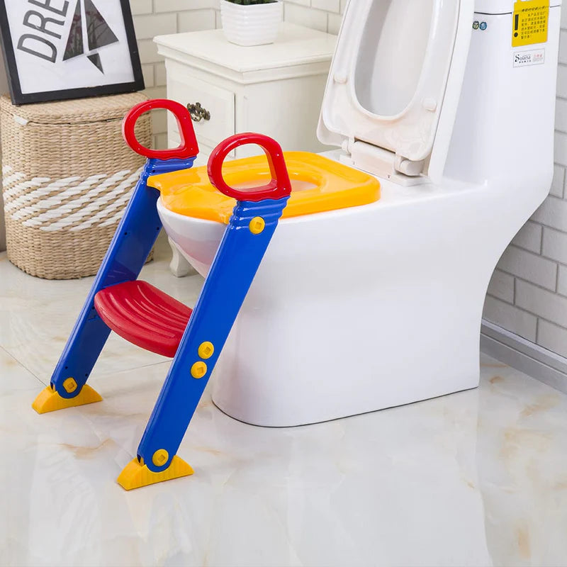Kids Potty Training Seat | Foldable Toilet Ladder with Step Stool