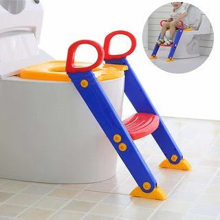 Kids Potty Training Seat | Foldable Toilet Ladder with Step Stool