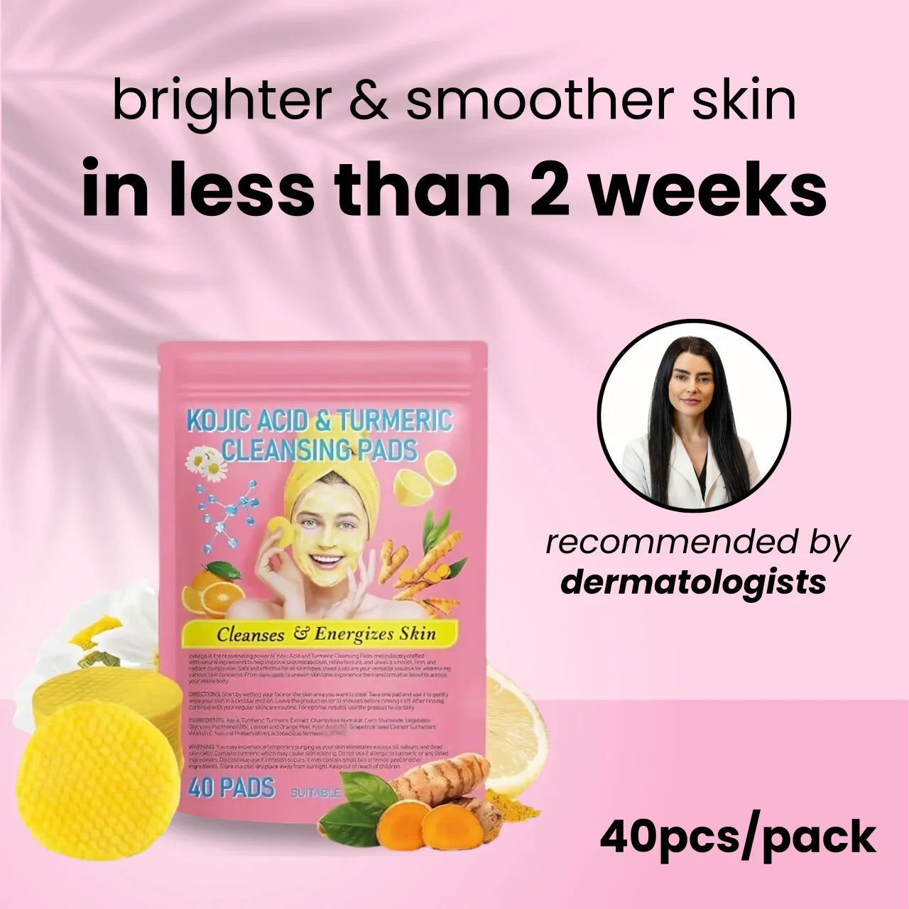 Turmeric and Kojic Acid Cleaning Pads